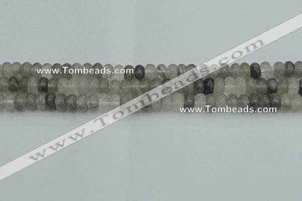 CRB2805 15.5 inches 4*6mm rondelle cloudy quartz beads wholesale