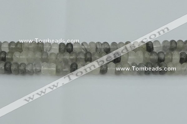 CRB2806 15.5 inches 5*8mm rondelle cloudy quartz beads wholesale