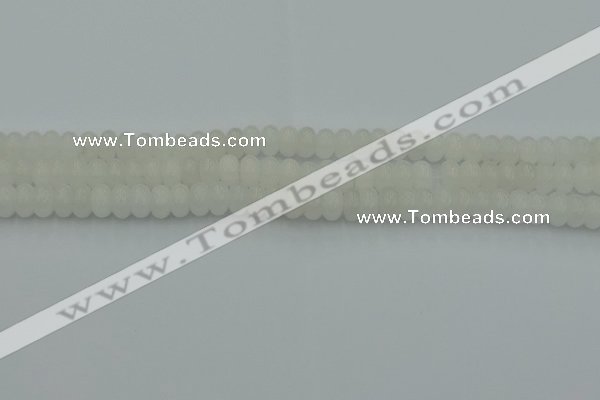 CRB2810 15.5 inches 4*6mm rondelle white jade beads wholesale