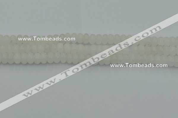 CRB2811 15.5 inches 5*8mm rondelle white jade beads wholesale