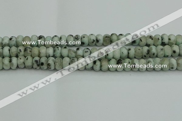 CRB2852 15.5 inches 6*10mm rondelle sesame jasper beads