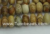 CRB2856 15.5 inches 5*8mm rondelle picture jasper beads