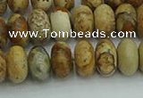 CRB2857 15.5 inches 6*10mm rondelle picture jasper beads