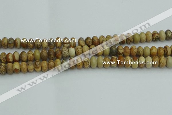 CRB2857 15.5 inches 6*10mm rondelle picture jasper beads