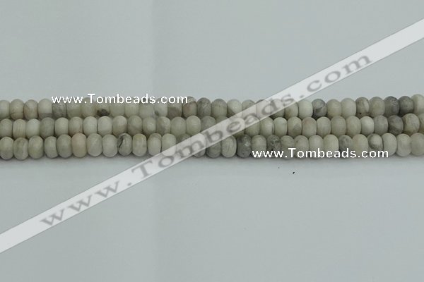 CRB2860 15.5 inches 4*6mm rondelle grey agate beads