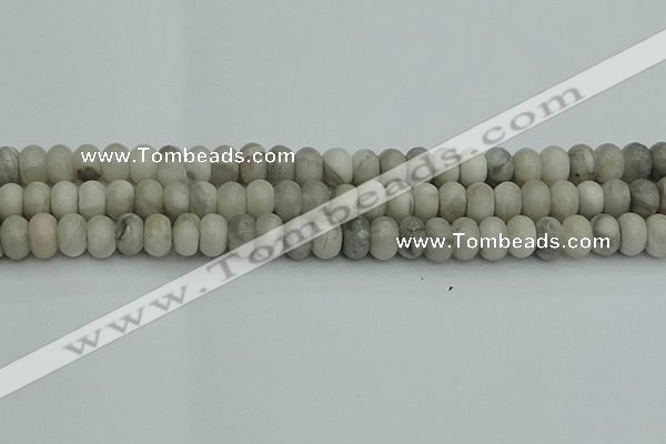 CRB2862 15.5 inches 6*10mm rondelle grey agate beads