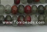 CRB2871 15.5 inches 5*8mm rondelle blood jasper beads