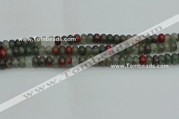 CRB2871 15.5 inches 5*8mm rondelle blood jasper beads