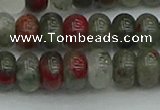 CRB2872 15.5 inches 6*10mm rondelle blood jasper beads