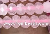 CRB3001 15.5 inches 4*6mm faceted rondelle rose quartz beads