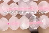 CRB3002 15.5 inches 6*8mm faceted rondelle rose quartz beads