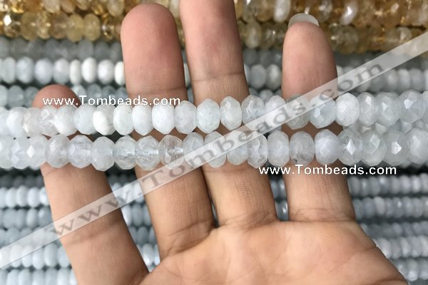 CRB3005 15.5 inches 5*8mm faceted rondelle aquamarine beads