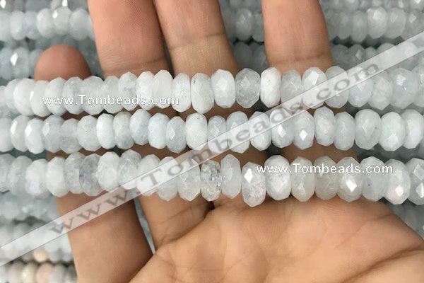 CRB3009 15.5 inches 6*9mm faceted rondelle aquamarine beads