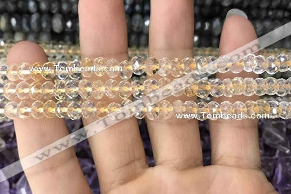 CRB3011 15.5 inches 4*6mm faceted rondelle citrine beads