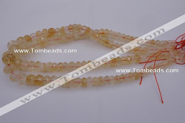 CRB302 15.5 inches 5*8mm - 10*14mm faceted rondelle citrine beads