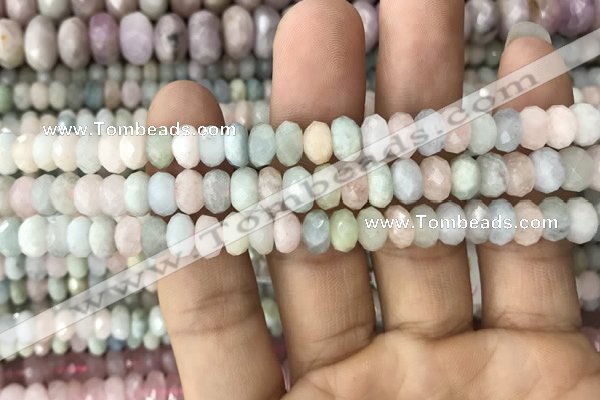 CRB3026 15.5 inches 5*7mm faceted rondelle morganite beads