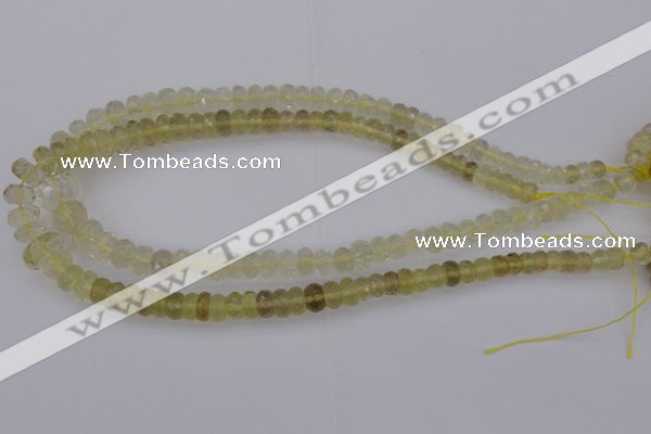 CRB303 15.5 inches 5*8mm - 10*14mm faceted rondelle lemon quartz beads