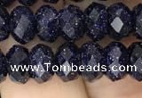 CRB3034 15.5 inches 5*8mm faceted rondelle blue goldstone beads