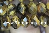 CRB3040 15.5 inches 6*8mm faceted rondelle yellow tiger eye beads