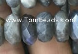 CRB3051 15.5 inches 6*12mm faceted rondelle labradorite beads