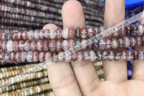 CRB3067 15.5 inches 5*8mm rondelle strawberry quartz beads