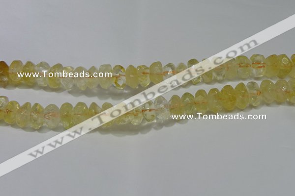 CRB308 15.5 inches 8*12mm faceted rondelle citrine gemstone beads