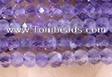 CRB3102 15.5 inches 2*3mm faceted rondelle tiny light amethyst beads