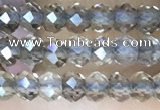 CRB3105 15.5 inches 2*3mm faceted rondelle tiny smoky quartz beads