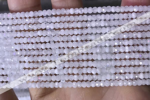 CRB3106 15.5 inches 2*3mm faceted rondelle tiny white moonstone beads