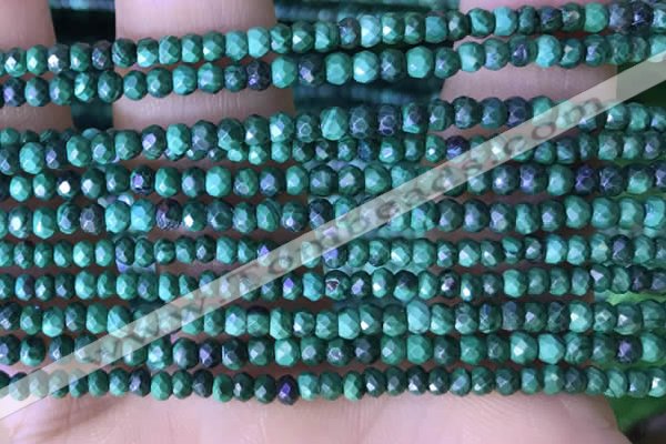 CRB3128 15.5 inches 2*3mm faceted rondelle tiny malachite beads