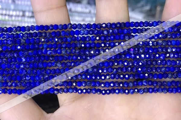 CRB3130 15.5 inches 2*3mm faceted rondelle tiny lapis lazuli beads