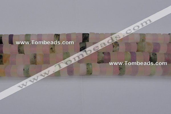 CRB314 15.5 inches 8*12mm tyre matte multicolor quartz beads