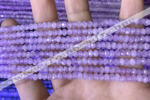 CRB3146 15.5 inches 2.5*4mm faceted rondelle tiny lavender amethyst beads