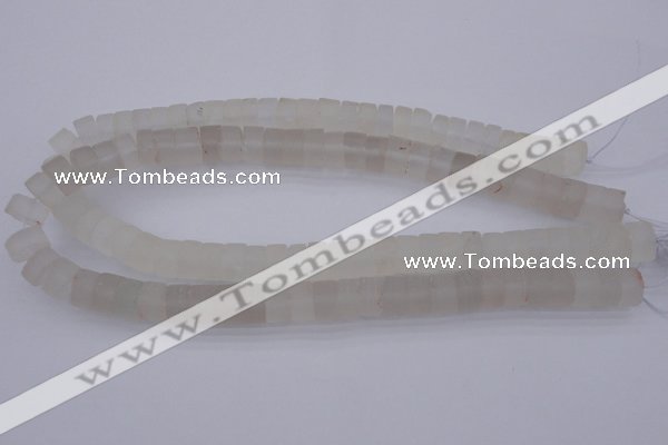 CRB316 15.5 inches 8*12mm tyre white crystal gemstone beads