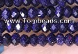 CRB3164 15.5 inches 2.5*4mm faceted rondelle tiny blue goldstone beads