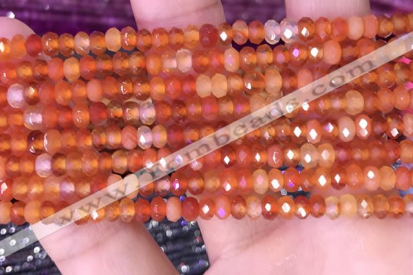 CRB3170 15.5 inches 2.5*4mm faceted rondelle tiny red agate beads