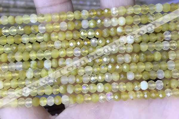 CRB3178 15.5 inches 2.5*4mm faceted rondelle tiny yellow opal beads