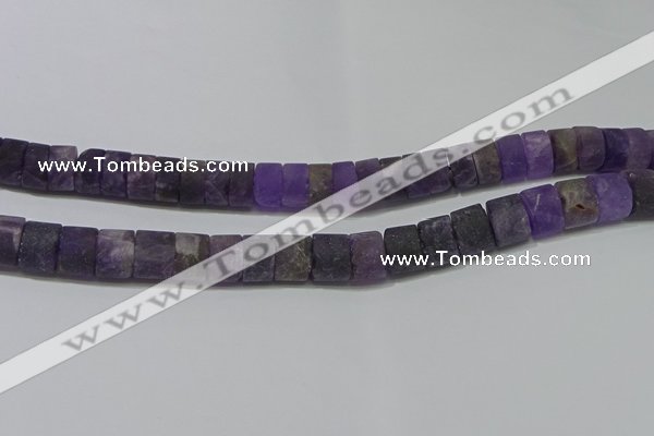 CRB318 15.5 inches 8*12mm tyre matte amethyst gemstone beads