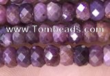 CRB3187 15.5 inches 3*5mm faceted rondelle tiny ruby gemstone beads