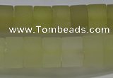 CRB319 15.5 inches 8*12mm tyre matte lemon quartz gemstone beads