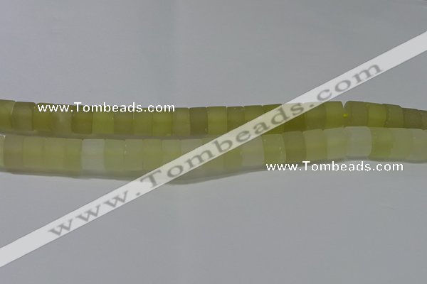 CRB319 15.5 inches 8*12mm tyre matte lemon quartz gemstone beads