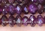 CRB3190 15.5 inches 4*6mm faceted rondelle tiny red garnet beads