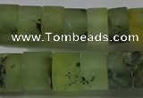 CRB320 15.5 inches 8*12mm tyre matte green rutilated quartz beads