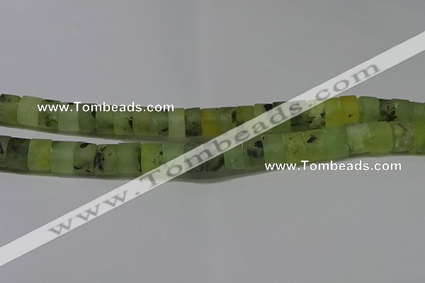 CRB320 15.5 inches 8*12mm tyre matte green rutilated quartz beads