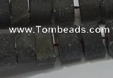 CRB323 15.5 inches 8*12mm tyre matte smoky quartz gemstone beads