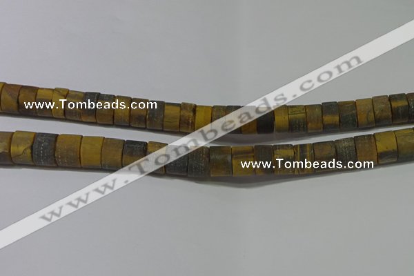 CRB326 15.5 inches 8*12mm tyre matte yellow tiger eye beads