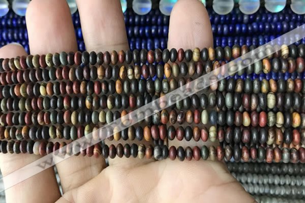 CRB4013 15.5 inches 2.5*4.5mm rondelle picasso jasper beads wholesale