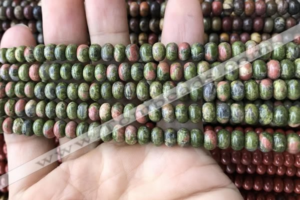 CRB4037 15.5 inches 4*6mm rondelle unakite beads wholesale