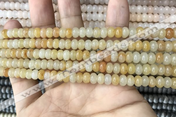 CRB4038 15.5 inches 4*6mm rondelle yellow jade beads wholesale