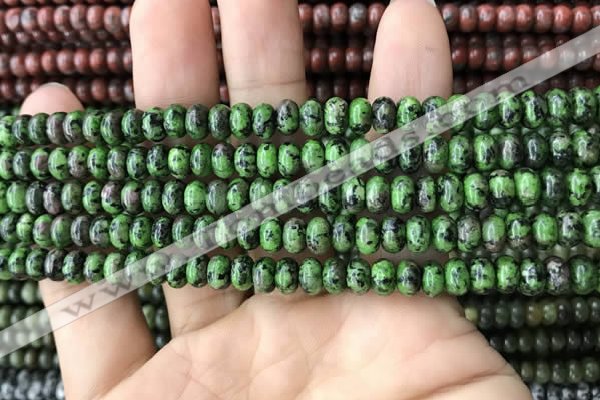 CRB4042 15.5 inches 4*6mm rondelle imitation ruby zoisite beads